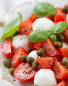 Salade de tomates cerise et mozzarella