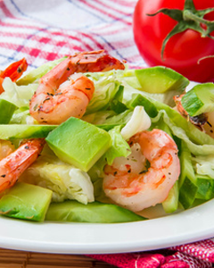 Salade avocat et crevettes