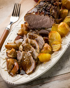 Rôti de porc et ses deux pommes
