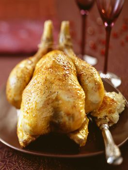 Chapon Farci de Noël et ses pommes de terre rissolées