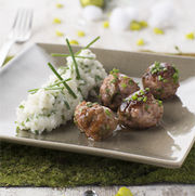 Petites caillettes aux cèpes rôties, risotto aux herbes